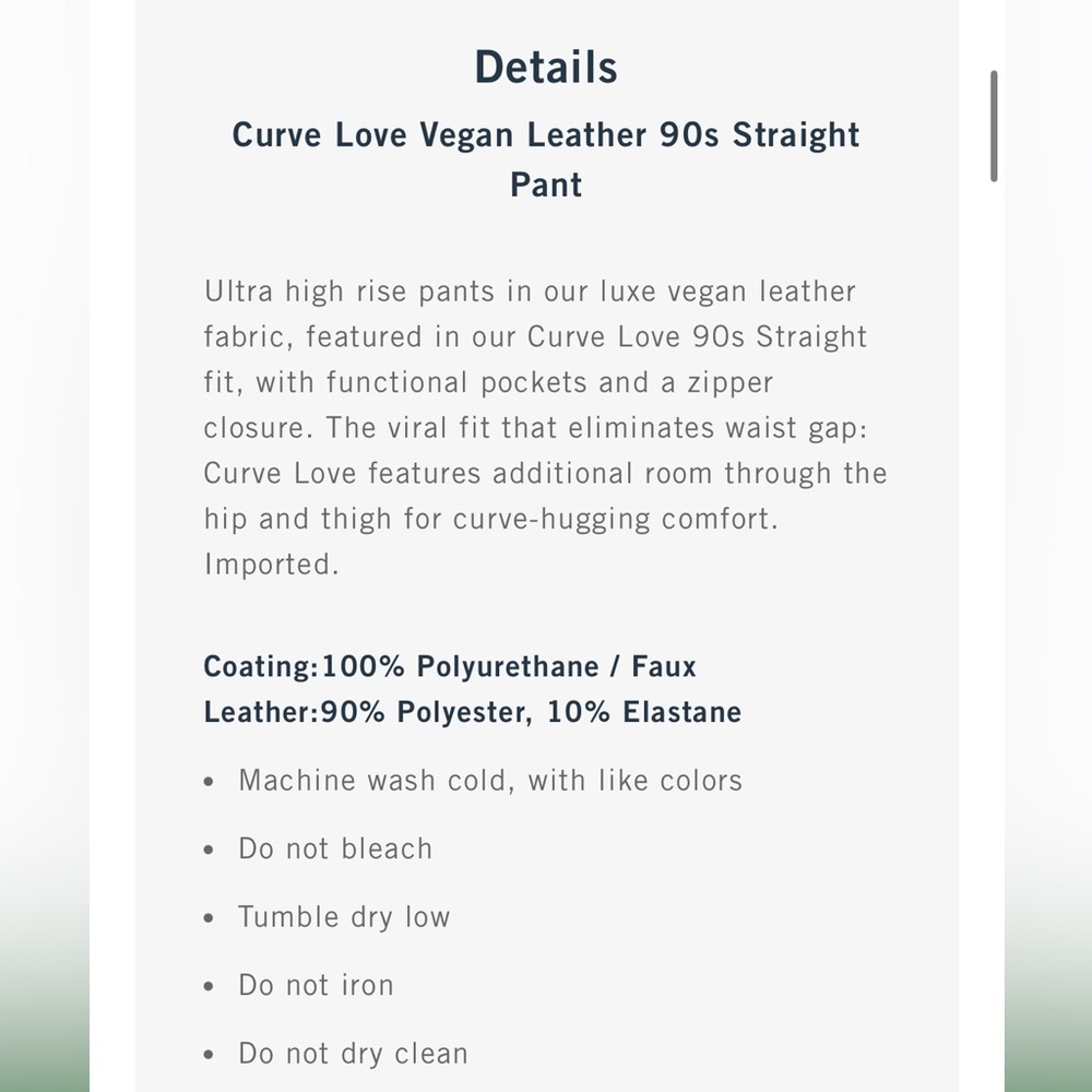 Abercrombie & Fitch Leather Pants Curve Love - Picture 9 of 9
